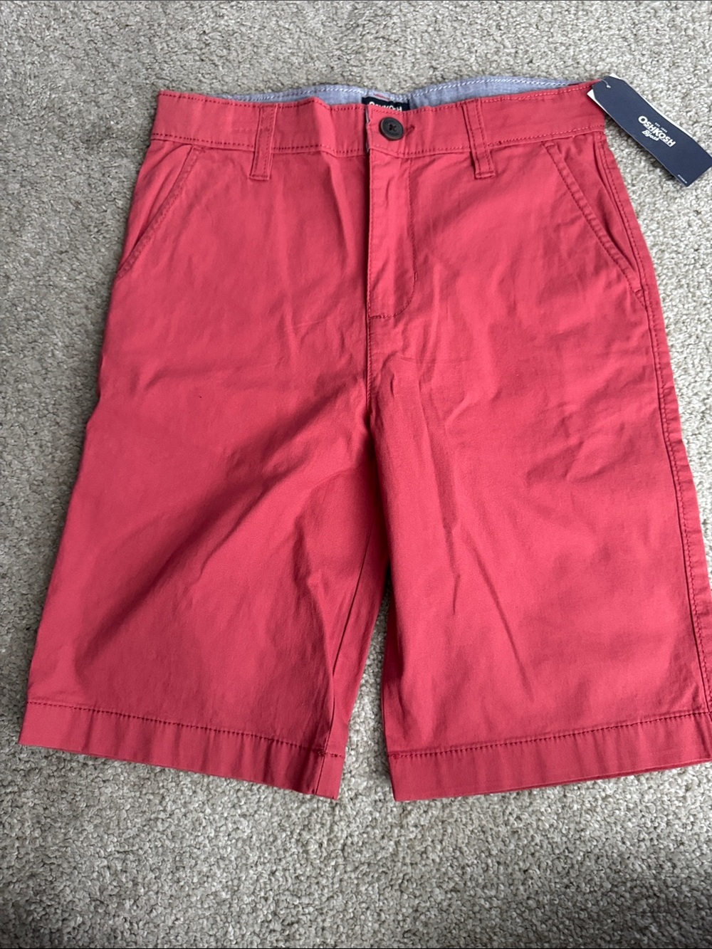 OshKosh B'gosh Boys Coral Red Chino Shorts